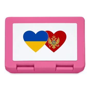Ukraine Montenegro Flagge - Brotdose - Pink - Vorne