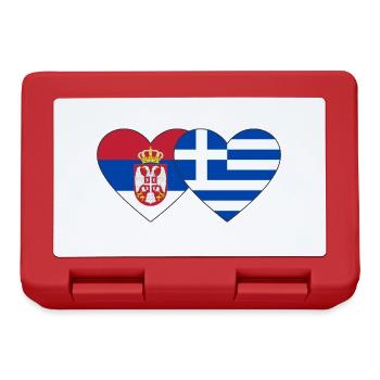 Serbie Grèce Drapeau Coeur - Boîte à goûter - rouge - Devant