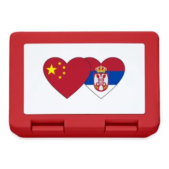 Chine Serbie Drapeau du Cœur - Boîte à goûter - rouge - Devant