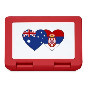 Australie Serbie Drapeau du cœur - Boîte à goûter - rouge - Devant
