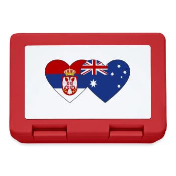 Serbie Australie Drapeau du cœur - Boîte à goûter - rouge - Devant