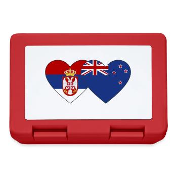 Serbien Neuseeland Herz Flagge - Brotdose - Rot - Vorne