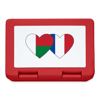 Madagascar France Flag Coeur - Boîte à goûter - rouge - Devant