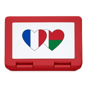 France Madagascar drapeau coeur - Boîte à goûter - rouge - Devant