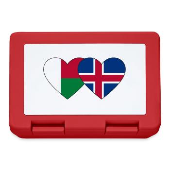 Madagascar Islande Flag Coeur - Boîte à goûter - rouge - Devant