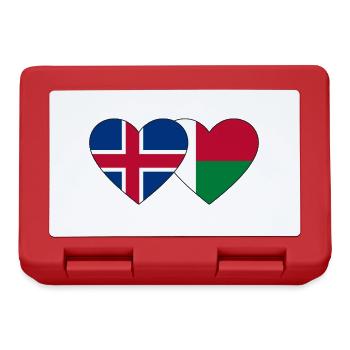 Islande Madagascar Flag Coeur - Boîte à goûter - rouge - Devant