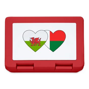 Wales Madagascar Flag Heart - Lunchbox - red - Front