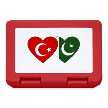 Turkey Pakistan Flag Heart - Lunchbox - red - Front