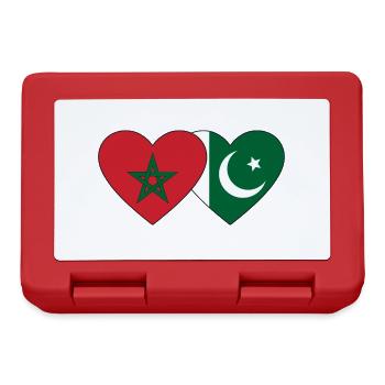 Morocco Pakistan Flag Heart - Lunchbox - red - Front