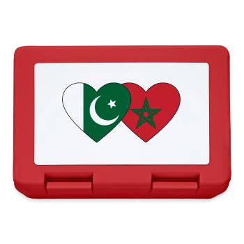 Pakistan Marokko Flagge Herz - Brotdose - Rot - Vorne