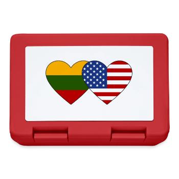 Lithuania USA Flag Heart - Lunchbox - red - Front