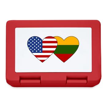USA Lithuania Flag Heart - Lunchbox - red - Front
