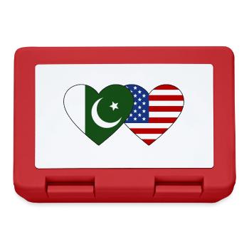 Pakistan USA Flag Heart - Lunchbox - red - Front