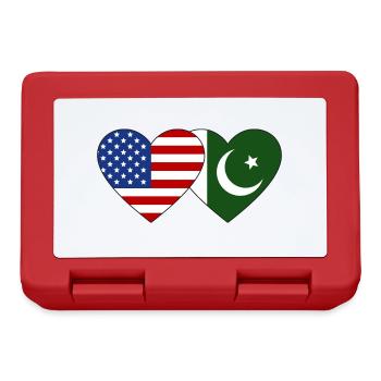 USA Pakistan Flag Heart - Lunchbox - red - Front