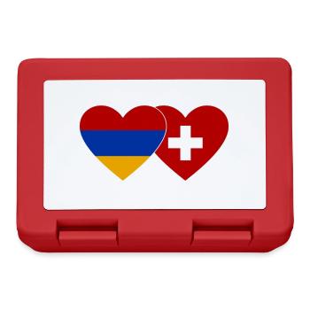 Armenien Schweiz Flagge Herz - Brotdose - Rot - Vorne