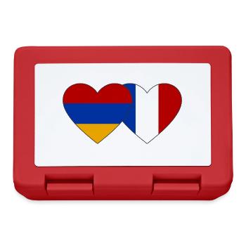 Arménie France Drapeau Coeur - Boîte à goûter - rouge - Devant