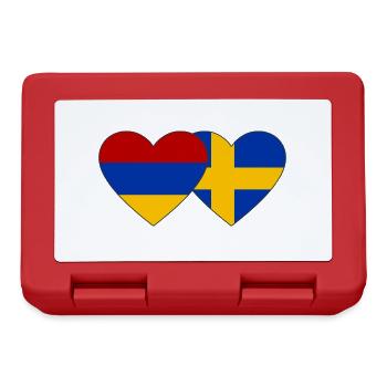 Arménie Suède Drapeau Coeur - Boîte à goûter - rouge - Devant