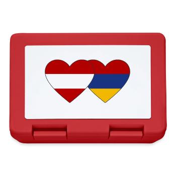Autriche Arménie Flag Coeur - Boîte à goûter - rouge - Devant