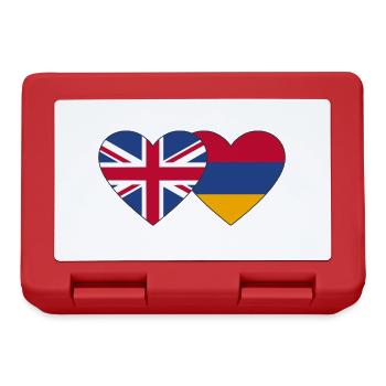 England Armenia Flag Heart - Lunchbox - red - Front