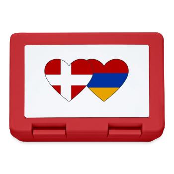 Danemark Arménie Flag Coeur - Boîte à goûter - rouge - Devant