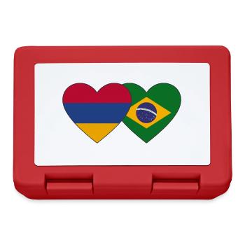 Armenia Brazil Flag Heart - Lunchbox - red - Front
