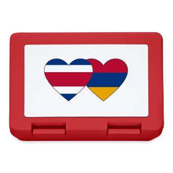 Costa Rica Arménie Drapeau Coeur - Boîte à goûter - rouge - Devant