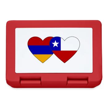 Armenien Chile Flagge Herz - Brotdose - Rot - Vorne