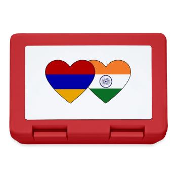 Armenien Indien Flagge Herz - Brotdose - Rot - Vorne