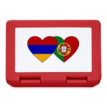 Arménie Portugal Drapeau Coeur - Boîte à goûter - rouge - Devant