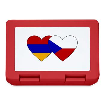 Arménie République tchèque Drapeau Coeur - Boîte à goûter - rouge - Devant