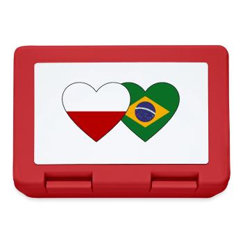 Pologne Brésil Flag Heart - Boîte à goûter - rouge - Devant