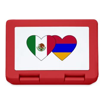 Mexico Armenia Flag Heart - Lunchbox - red - Front