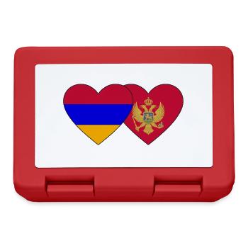 Armenien Montenegro Flagge Herz - Brotdose - Rot - Vorne