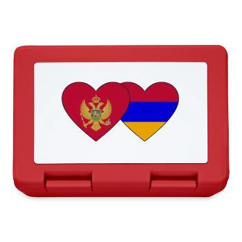 Monténégro Arménie Drapeau Coeur - Boîte à goûter - rouge - Devant