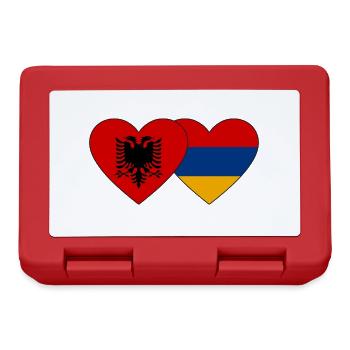 Albanie Arménie Drapeau Coeur - Boîte à goûter - rouge - Devant