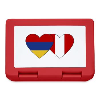 Armenien Peru Flagge Herz - Brotdose - Rot - Vorne