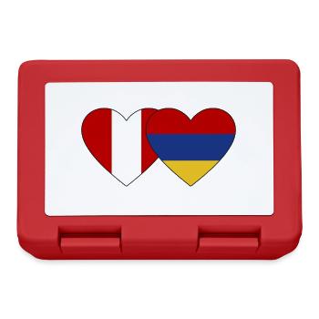 Peru Armenia Flag Heart - Lunchbox - red - Front