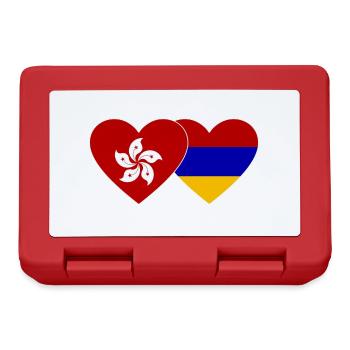 Hong Kong Armenien Flagge Herz - Brotdose - Rot - Vorne