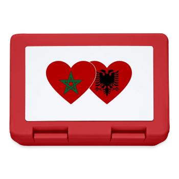 Morocco Albania Flag Heart - Lunchbox - red - Front