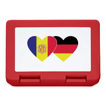Andorra Deutschland Flagge Herz - Brotdose - Rot - Vorne