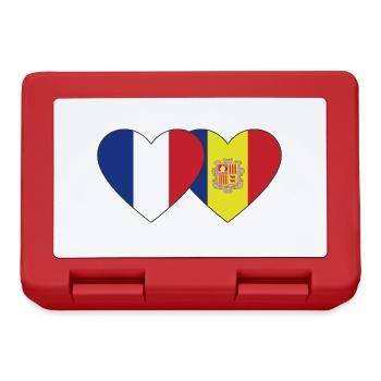 Frankreich Andorra Flagge Herz - Brotdose - Rot - Vorne