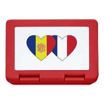 Andorra Frankreich Flagge Herz - Brotdose - Rot - Vorne