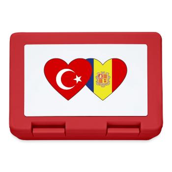Türkei Andorra Flagge Herz - Brotdose - Rot - Vorne