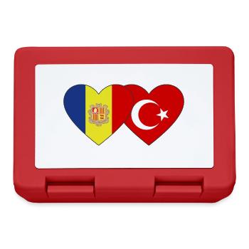 Andorra Türkei Flagge Herz - Brotdose - Rot - Vorne