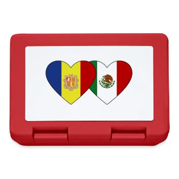 Andorra Mexiko Flagge Herz - Brotdose - Rot - Vorne