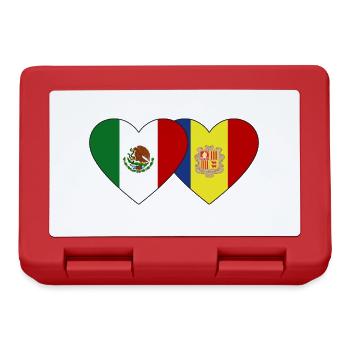 Mexiko Andorra Flagge Herz - Brotdose - Rot - Vorne