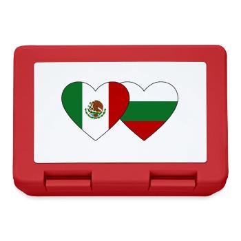 Mexique Bulgarie drapeau coeur - Boîte à goûter - rouge - Devant
