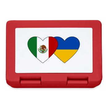 Mexico Ukraine Flag Heart - Lunchbox - red - Front