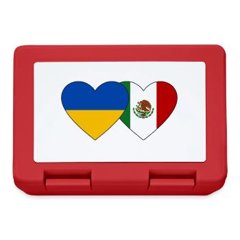 Ukraine Mexico Flag Heart - Lunchbox - red - Front