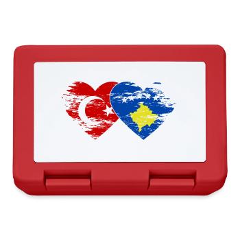 Turquie Drapeau du Kosovo coeur utilisé - Boîte à goûter - rouge - Devant